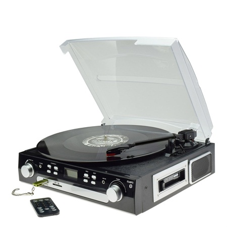 Bluetooth turntable&cassette&Radio Player with USB SD Encoding